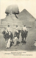 Pays Div-ref DD786- Egypte - Egypt - The Sphynx- Le Sphinx -souvenir De Port Said -etranger Visitant Le Sphinx - Sfinge