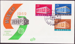 Europa CEPT 1969 Monaco FDC3 Y&T N°789 à 791 - Michel N°929 à 931 - 1969