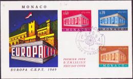 Europa CEPT 1969 Monaco FDC4 Y&T N°789 à 791 - Michel N°929 à 931 - 1969