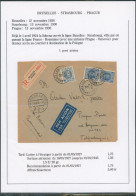 Collection (SABENA) - N°207 Et 257 X2 Sur Lettre Par Avion En Recomandé Ligne Bruxelles - Strasbourg - Prague - Cartas & Documentos