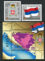 BOSNIAN SERB REPUBLIC 2002 10th Anniversary Of Republic MNH / **.  Michel 230-31, Block 5 - Bosnia And Herzegovina