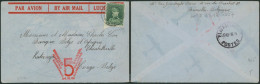 N°323 Seul Sur Lettre Par Avion De Bruxelles (1936) > Elisabethville (Katanga, Congo Belge). 5 Jours D'agen - Cartas & Documentos