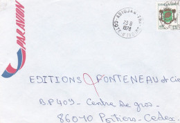 Côte D'Ivoire --1978 -- Lettre De ABIDJAN TRI   Pour POITIERS-86 (France) ..timbre Blason  Seul  Sur Lettre - Ivory Coast (1960-...)