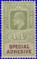 Inde Anglaise Spécial. ~ 4 A. Edouard VII - 1902-11 Roi Edouard VII