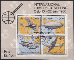 MiNr. 799 - 802/Block 2 Norwegen 1979, 5. Okt. Blockausgabe: Internationale Briefmarkenausstellung NORWEX 1980, Oslo - Blocks & Kleinbögen