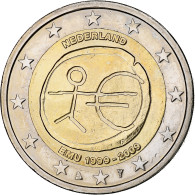 Pays-Bas, 2 Euro, 10 Ans De L'Euro, 2009, SPL, Bimétallique, KM:281 - Paesi Bassi