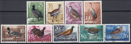 AVE051 - Yugoslavia 1958 (Used) (Mi 842-852) - Anas Platyrhynchus...Grus Grus - Collections, Lots & Series