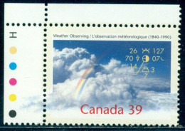 1990 Weather Observation,Clouds, Rainbow,meteorological Data,Canada,Mi.1195,MNH - Clima & Meteorología