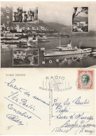 CARTOLINA VIAGGIATA 1957 MONTECARLO-MONACO ANNULLO SPECIALE RADIO MONTECARLO (VP601 - Briefe U. Dokumente