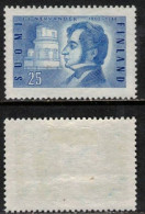 FINLAND FINNLAND FINLANDE 1955 MI 437 SC 325 YT YV 420 MH(*) ASTRONOMY ASTRONOMIE ASTRONOM J.J. NERVANDER - Astronomie