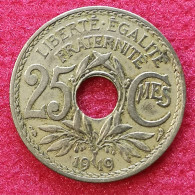 1919 - 25 Centimes Lindauer Non Souligné, Cupronickel - France [KM#867a] - 25 Centimes