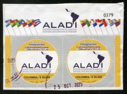 COLOMBIA (2019) En Pos De La Integración Latinoamericana - ALADI - Used Stamps On Paper, Timbres Oblitérés Sur Papier - Colombie