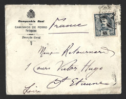 Letter Royal Company Of Portuguese Railways. Stamp 65 Réis By D. Carlos Circulated 1902. Carta CP De 1902. Selo 65 Réis - Brieven En Documenten