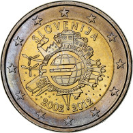 Slovénie, 2 Euro, 10 Ans De L'Euro, 2012, SPL, Bimétallique - Slovenia