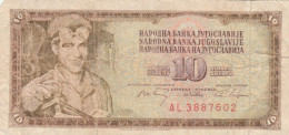 BANCONOTA JUGOSLAVIA 10 DINARA VF (VX997 - Yougoslavie