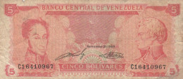 BANCONOTA 5 BOLIVARES VENEZUELA VF (VX982 - Venezuela