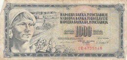 BANCONOTA JUGOSLAVIA 1000 DINARA VF (VX999 - Yougoslavie