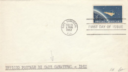 FDC USA 1962 CAPE CANAVERAL SPAZIO -SPACE (VX5 - 1961-1970