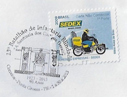 Brazil 2013 Cover Commemorative Cancel 90 Years Of The 13th Armored Infantry Battalion From Ponta Grossa - Storia Postale