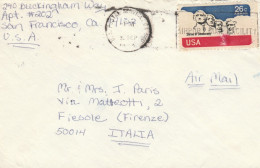 LETTERA DA STATI UNITI 1974 26C. TIMBRO ARRIVO FIESOLE (XM772 - Lettres & Documents