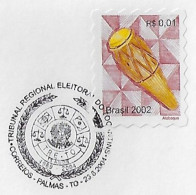 Brazil 2004 Cover Commemorative Cancel 15 Years Of The Tocantins Electoral Court In Palmas - Cartas & Documentos