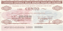 MINIASSEGNO FDS ICBP-BANCA POPOLARE REGGIO EMILIA L.100 LLYOD ADRIATICO (YA576 - [10] Assegni E Miniassegni