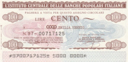 MINIASSEGNO FDS ICBP-BANCA POPOLARE L.100 COOP EMILIA VENETA (YA646 - [10] Assegni E Miniassegni