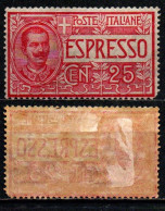 ITALIA REGNO - 1903 - EFFIGIE DEL RE VITTORIO EMANUELE III - VALORE DA 25 CENT - MH - Posta Espresso