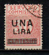 ITALIA REGNO - 1925 - CIFRA IN UN CERCHIO SOVRASTAMPATO - SERIVZIO COMMISSIONI - 1 LIRA SU 30 CENT. - USATO - Postage Due