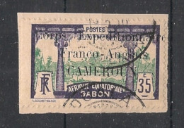 CAMEROUN - 1915 - N°YT. 46 - Libreville 35c Violet Et Vert - Oblitéré Sur Fragment / Used - Used Stamps