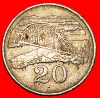 * GREAT BRITAIN (1980-1997): ZIMBABWE  20 CENTS 1991 BRIDGE!   · LOW START ·  NO RESERVE! - Zimbabwe