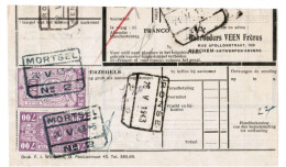 Fragment Bulletin D'expedition TR, Obliterations Centrales Nettes MORTSEL 2 Pour RONSE - Usati