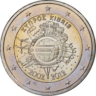 Chypre, 2 Euro, 10 Ans De L'Euro, 2012, SPL, Bimétallique - Cyprus