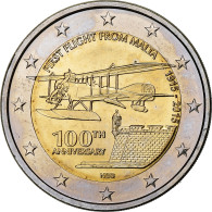 Malte, 2 Euro, 100ème Anniversaire Du 1er Vol, 2015, Paris, SPL, Bimétallique - Malta