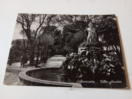 CARTOLINA CALTANISSETTA- VILLA AMEDEO - VIAGGIATA 1955- VERA FOTOGRAFIA - Caltanissetta