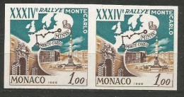 Monaco Yvert 662 En Paire Non-Dentelé NSC / MNH / ** 1964 - Plaatfouten En Curiosa