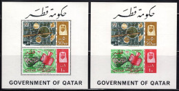 QATAR(1966) ITU Centenary. Rendezvous Of Gemini 6 & 7. Perf + Imperf S/S Overprinted. Michel Bloc 3A+3B. Scott No 98a. - Qatar