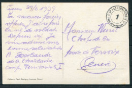 1939 Switzerland Lucens Postcard CP. FUS. TERRITORIALE, Poste De Campagne 1 Military Post - Documents