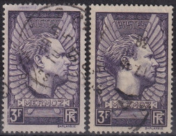FRANCE 1937 - Canceled - YT 338, 338a - Used Stamps
