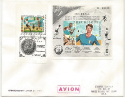 Tchad Tschad Chad Mi.307B + Bl.8B Stamp + Block IMPERFORATED Used On Cover To USA 1970 Olympic Football - 1970 – Mexico