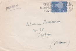 Suisse -1960-- Lettre GENEVE 1  Pour POITIERS-86 (France)....timbre EUROPA  Seul  Sur Lettre....... - Cartas & Documentos