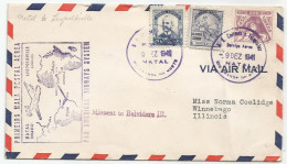 Brazil First Flight Cover To Leopoldville Belgian Congo By Pan American World Airways 1941 Air Mail - Luchtpost