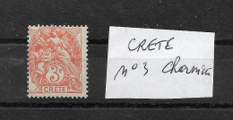 CRETE YT N° 3 Neuf Avec Charnière / 3 Centimes Orange - Neufs