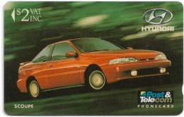 Fiji - Tel. Fiji - Martin Motor Co. - Hyundai Scoupe (Cn. On Silver Stripe) - 03FJB - 1993, 2$, Used - Figi