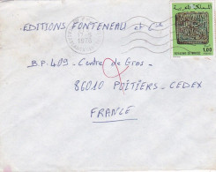 Maroc -1978 - Lettre CASABLANCA  Pour POITIERS-86 (France)....timbre Seul Sur Lettre......cachet  17-5-1978..... - Marocco (1956-...)