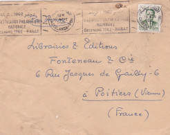 Maroc --1962-- Lettre  CASABLANCA  Pour POITIERS-86 (France)....timbre Seul Sur Lettre..cachet EXPO Phil.. Rabat. - Maroc (1956-...)