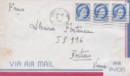 Canada --1961 - Lettre HULL  Pour POITIERS-86 (France)....timbres  Sur Lettre.....cachet   10-1-61 - Storia Postale