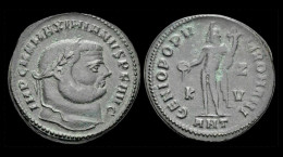 Maximian Herculius AE Follis Genius Standing Left - La Tetrarchía Y Constantino I El Magno (284 / 307)