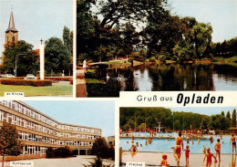 73943289 Opladen_Leverkusen Ev Kirche Gondelteich Gymnasium Freibad - Leverkusen