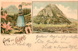 13797971 Glarus GL Panorama Gegen Glaernisch Trachten Litho Glarus GL - Sonstige & Ohne Zuordnung